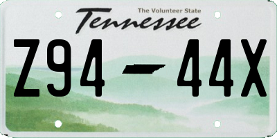 TN license plate Z9444X