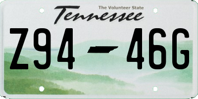 TN license plate Z9446G