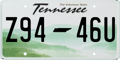 TN license plate Z9446U