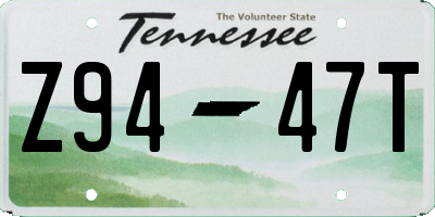 TN license plate Z9447T