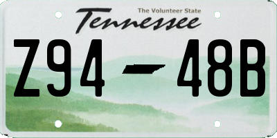 TN license plate Z9448B