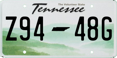 TN license plate Z9448G