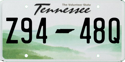TN license plate Z9448Q