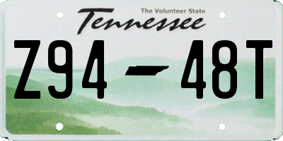 TN license plate Z9448T