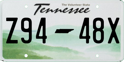 TN license plate Z9448X