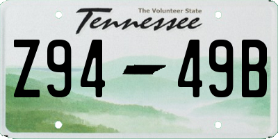 TN license plate Z9449B