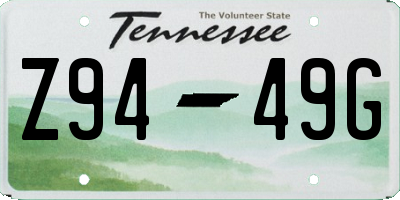 TN license plate Z9449G