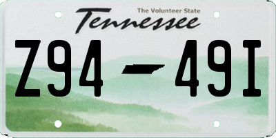 TN license plate Z9449I