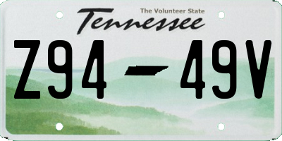 TN license plate Z9449V