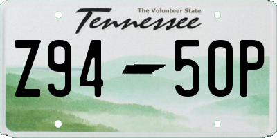 TN license plate Z9450P