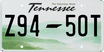 TN license plate Z9450T