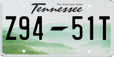 TN license plate Z9451T