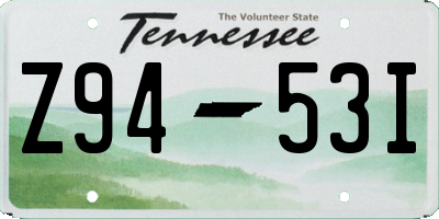 TN license plate Z9453I