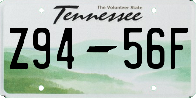TN license plate Z9456F