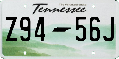 TN license plate Z9456J