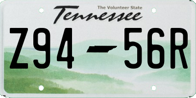 TN license plate Z9456R
