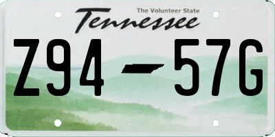 TN license plate Z9457G