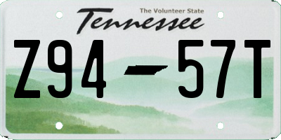TN license plate Z9457T