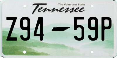 TN license plate Z9459P