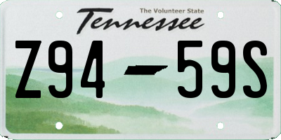 TN license plate Z9459S
