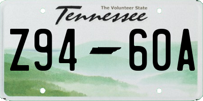 TN license plate Z9460A