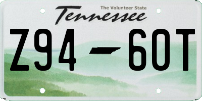 TN license plate Z9460T