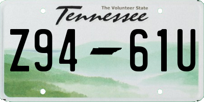 TN license plate Z9461U