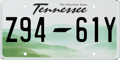 TN license plate Z9461Y