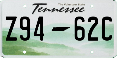 TN license plate Z9462C