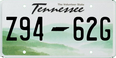 TN license plate Z9462G