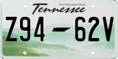TN license plate Z9462V