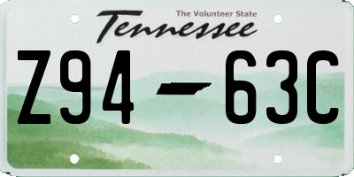 TN license plate Z9463C