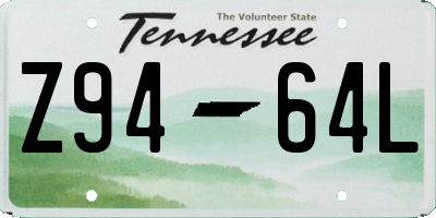 TN license plate Z9464L