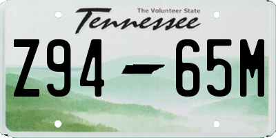TN license plate Z9465M