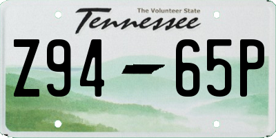 TN license plate Z9465P