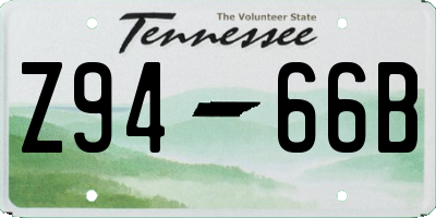 TN license plate Z9466B