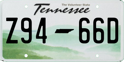 TN license plate Z9466D