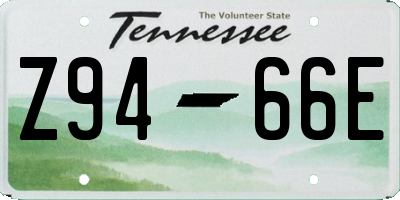 TN license plate Z9466E