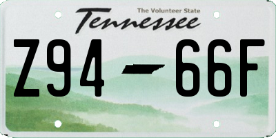 TN license plate Z9466F