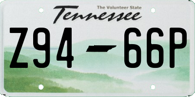 TN license plate Z9466P
