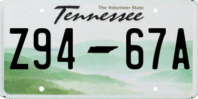TN license plate Z9467A