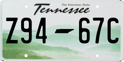 TN license plate Z9467C