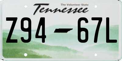 TN license plate Z9467L