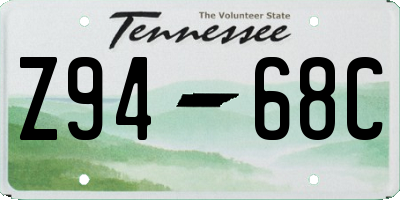 TN license plate Z9468C