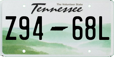TN license plate Z9468L