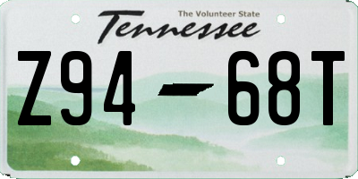 TN license plate Z9468T