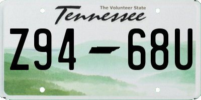 TN license plate Z9468U