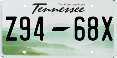 TN license plate Z9468X