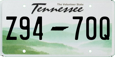 TN license plate Z9470Q