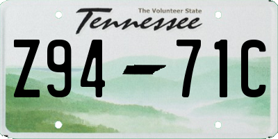 TN license plate Z9471C